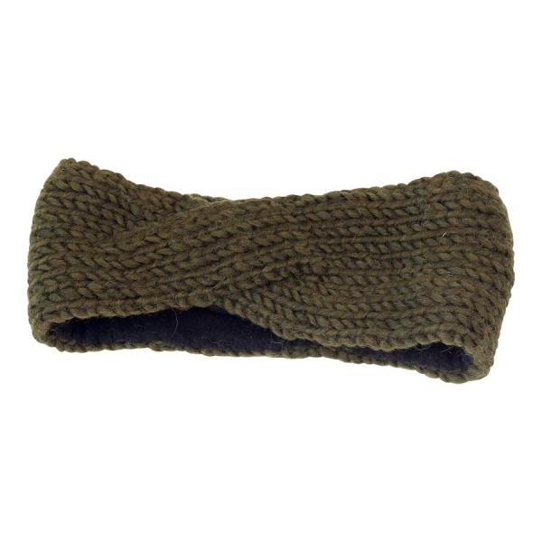 Grünes tolles sehr feines Stirnband 100% Wolle mit Fleece gefüttert Handarbeit Nepal